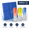 Sommer-Set für Hunde: Kühlmatte 90 × 50 cm + Trinkflasche 450 ml